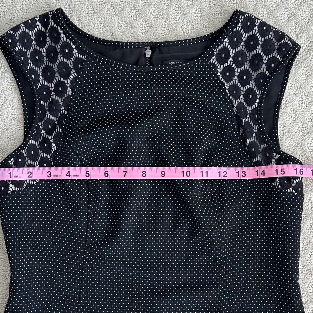 Ann Taylor Polka Dot Lace Sleeveless Sheath Dress Size 6P Office Casual Business - Picture 14 of 14